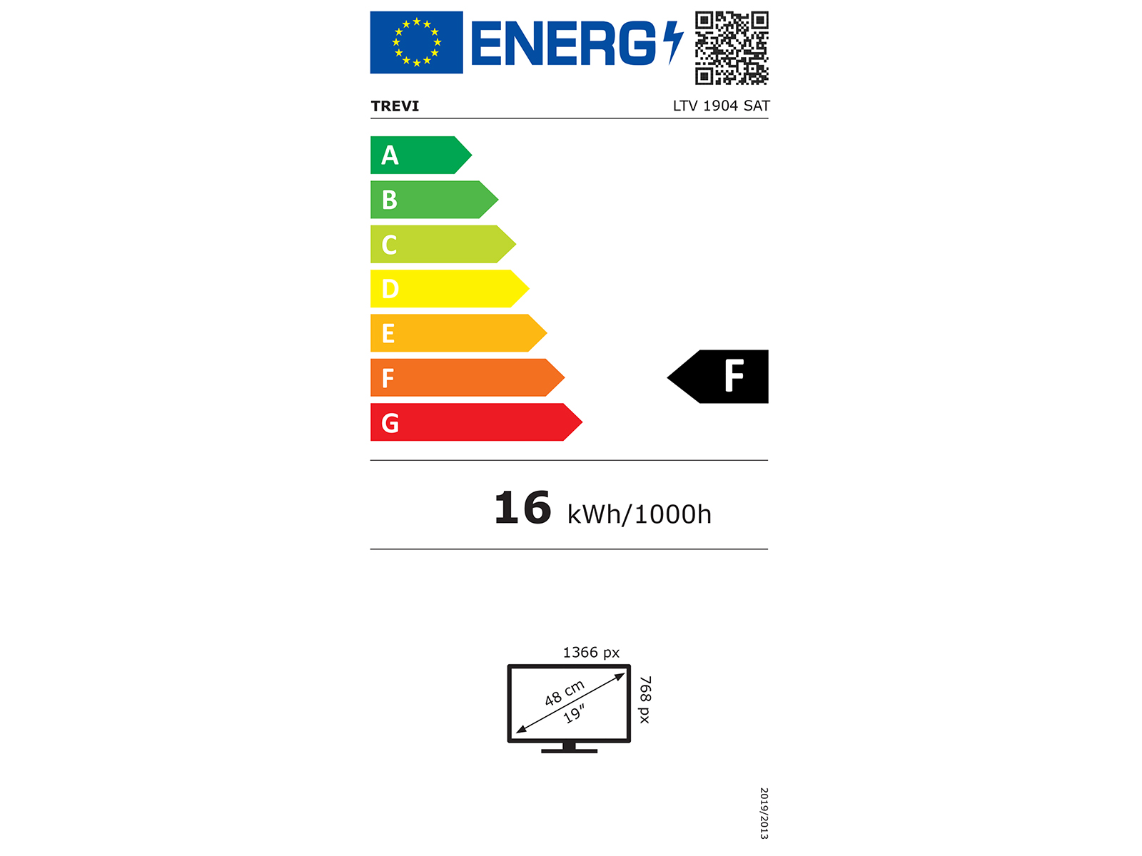 TV LED 19 HD con Ricevitore DVBT-T2 DVBS-S2 Cavo Accendisigari