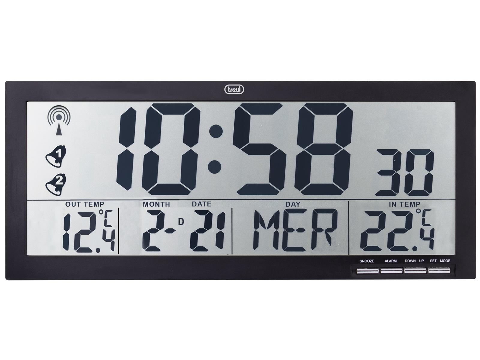 Orologio Digitale da Parete Radiocontrollato con Grande Display 42 cm Trevi  OM 3528 D Bianco